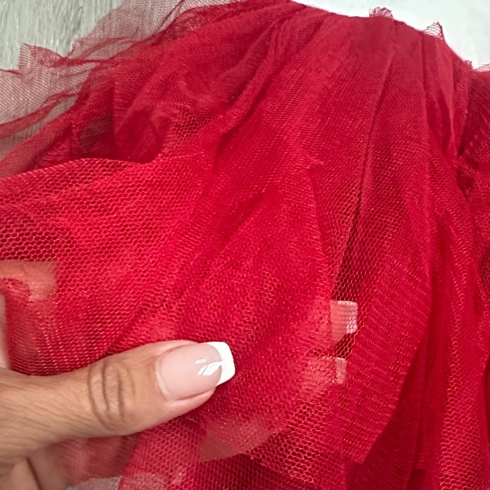 Bonnie Jean Red and White Gingerbread Tutu Dress Top with Polka Dot Leggings - Picture 4 of 11